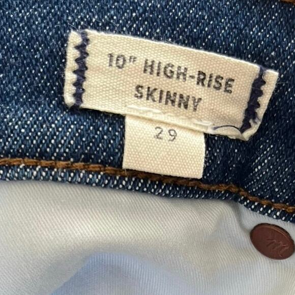 Madewell High Rise 10” Skinny Jean Medium Wash Stretch Magic Pockets Size 29 - Picture 5 of 10